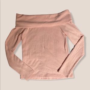 Pink Off the Shoulder Knit Sweater